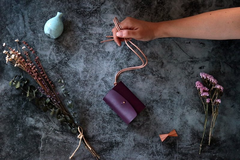 Dakota Purple Akachan Purse Tri-Fold - กระเป๋าสตางค์ - หนังแท้ สีม่วง