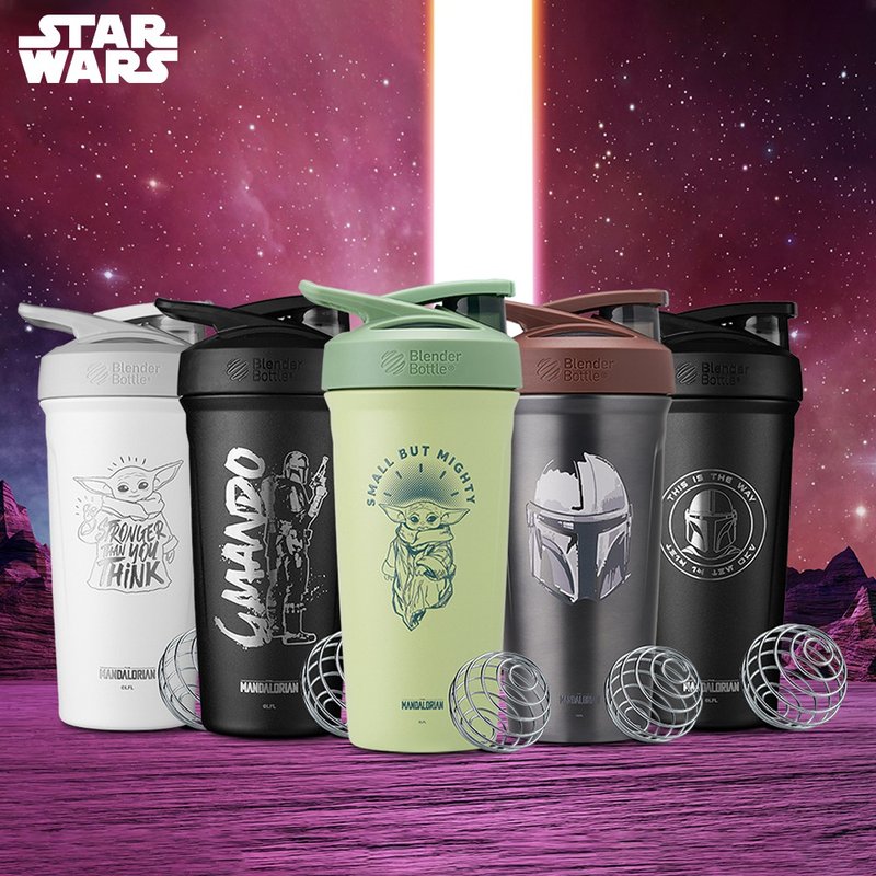 【BlenderBottle·Star Wars】Strada Stainless Steel Safety Lock Shaker Bottle 24oz - Vacuum Flasks - Stainless Steel 