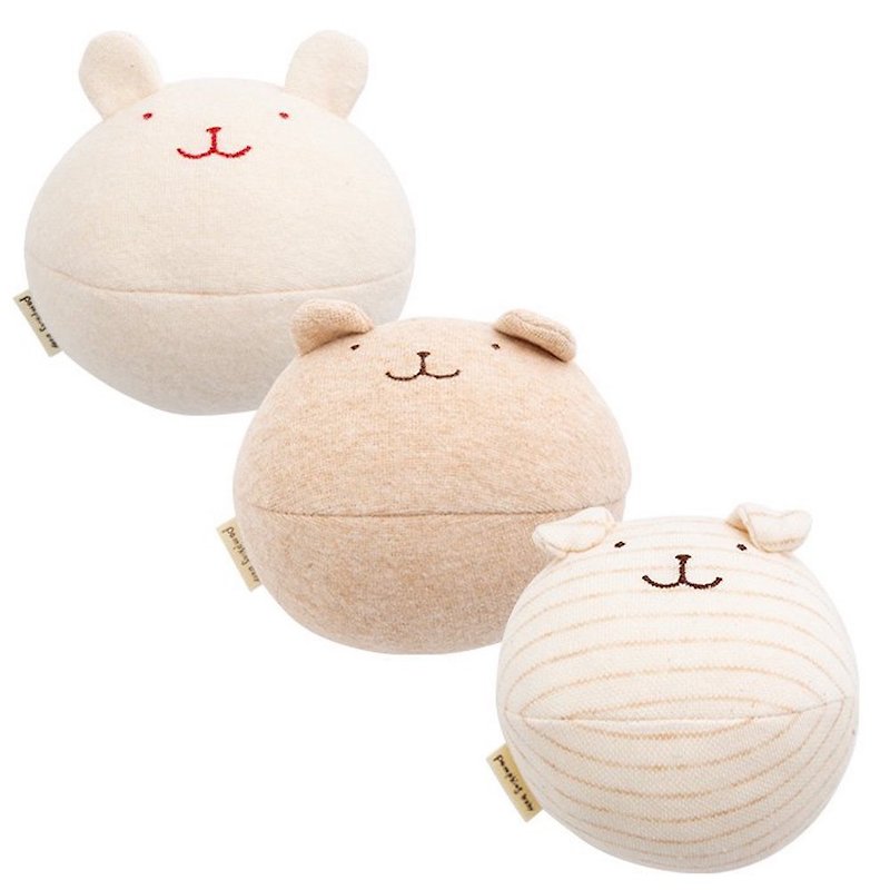 Y-1192 100% Organic Cotton Ball with Bell Rabbit Rabbit Bear Bear Dog Made in Japan - เครื่องประดับ - ผ้าฝ้าย/ผ้าลินิน สีนำ้ตาล