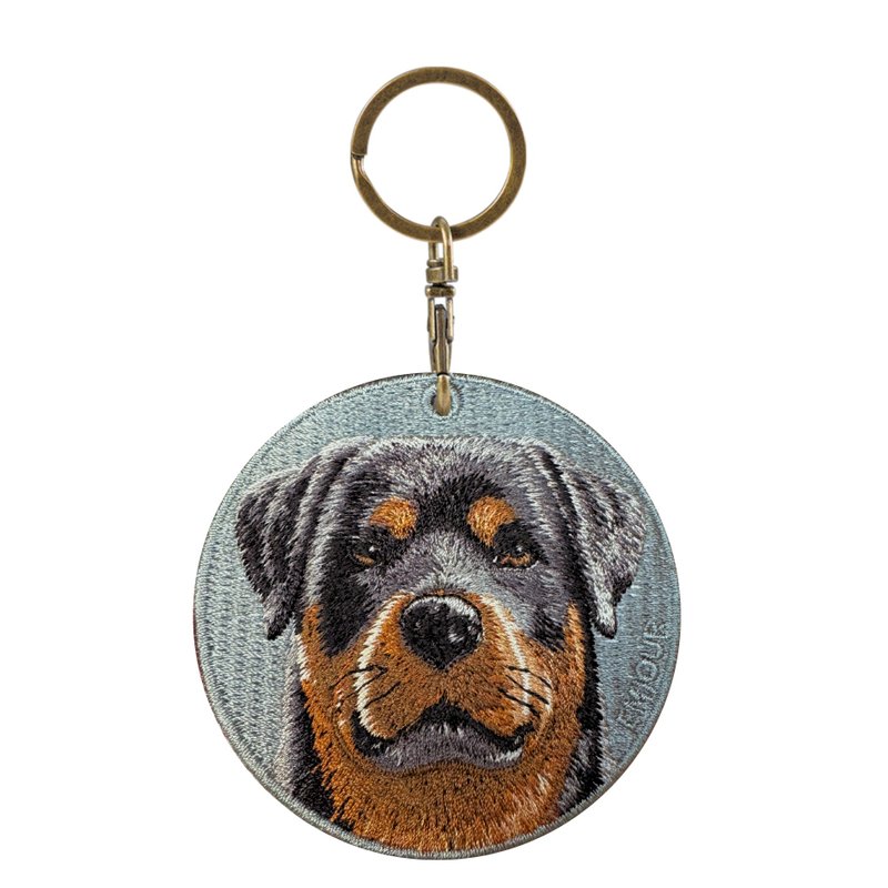 EMJOUR 雙面刺繡吊飾 -羅威納犬 | 仿真刺繡 - 吊飾/掛飾 - 繡線 