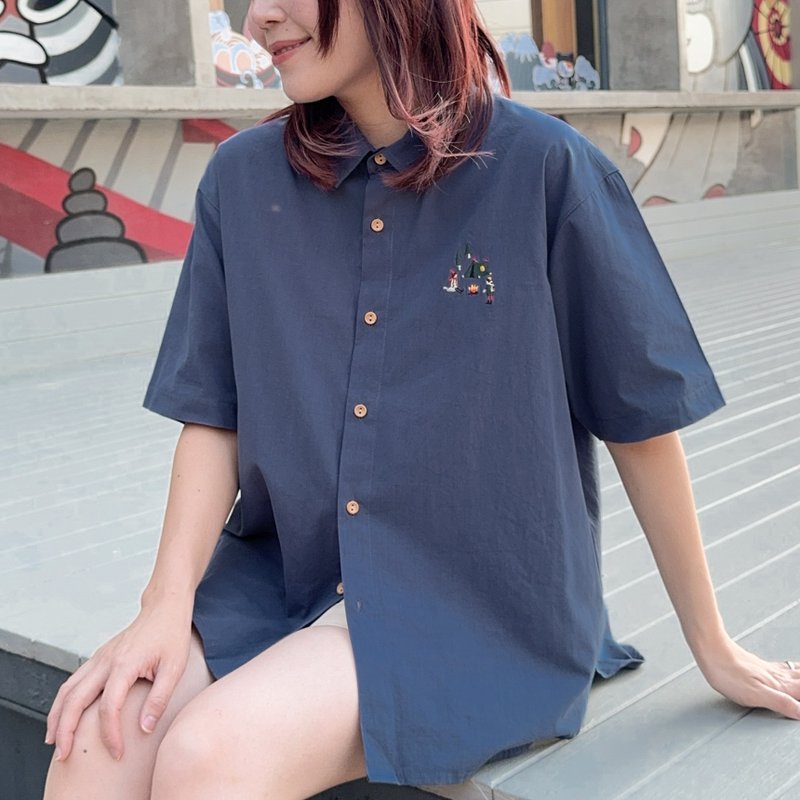 TaTar Shirt : Blue - Women's Shirts - Cotton & Hemp Blue