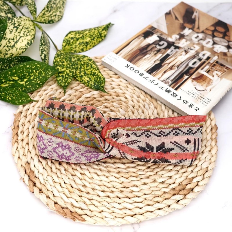 bohemian headband - ที่คาดผม - เส้นใยสังเคราะห์ สีแดง