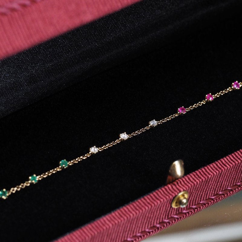 18K Gold The Ruby Diamond Emerald Bracelet - สร้อยข้อมือ - เครื่องประดับ 