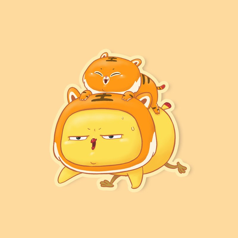 Warbie & Tinie-T Sticker diecut 002 - 貼紙 - 紙 黃色