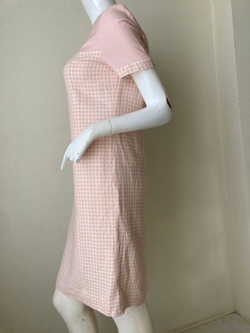 ヴィンテージクレージュドレス、サイズ11AR、シルク混ウール、胸囲36