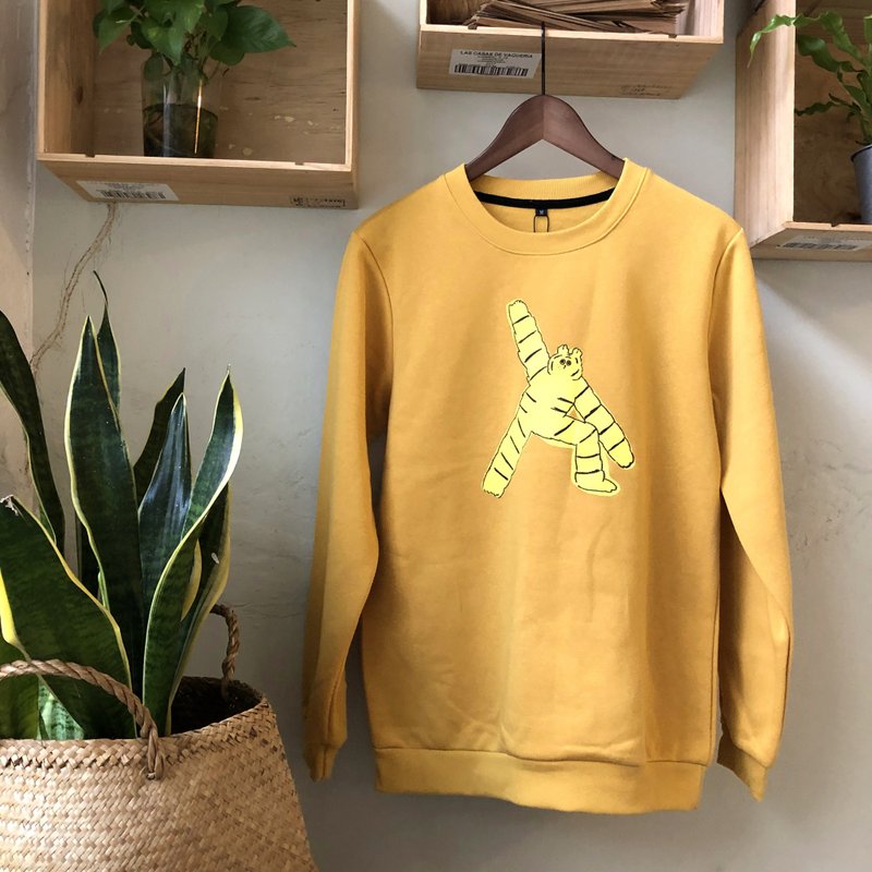 瑜珈小虎台製舖棉厚tee - 帽T/大學T - 棉．麻 橘色