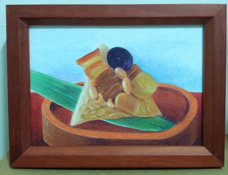 Decoration/Zongzi/Colored pencil drawing/Original manuscript/Framed - โปสเตอร์ - กระดาษ 