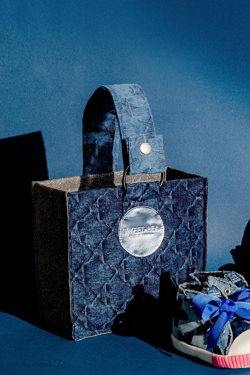 Denim Jacquard Handbag - Small - Handbags & Totes - Cotton & Hemp 