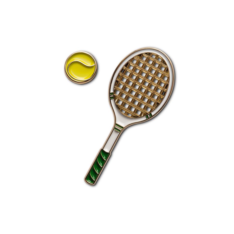 Enamel Pin Tennis Racket - 徽章/別針 - 琺瑯 金色