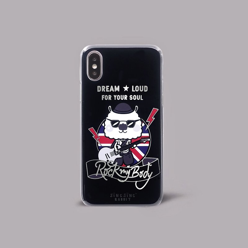 iPhone X/Xs Sing Sing Rabbit Ultra-thin Year of the Rabbit Phone Case - Phone Cases - Plastic Black