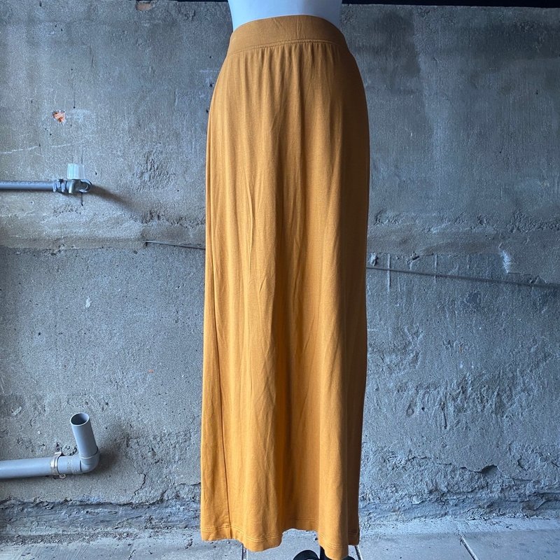 --Vintage--Earth-yellow long skirt with slits and close-fitting slits - Skirts - Other Materials Gold