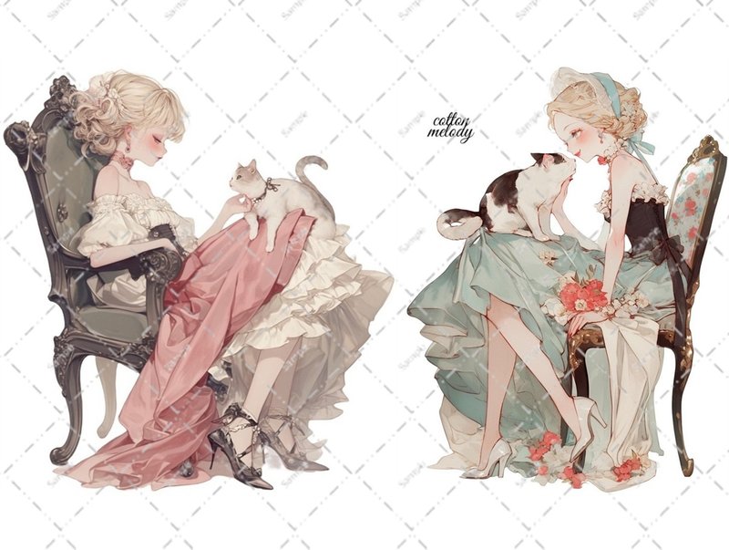 original sticker no.6548 人物ステッカー オリジナルステッカー 人物ステッカー 女の子ステッカー オリジナル人物ステッカー - 貼紙 - 紙 