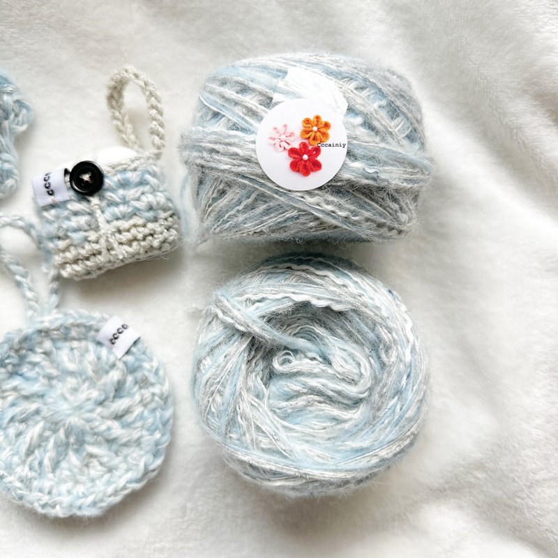 Cccainiy現貨 獨家特製手混線 柔軟灰藍金絲系 50g 只會多給 - 編織/刺繡/羊毛氈/縫紉 - 聚酯纖維 