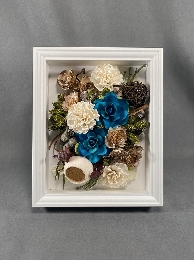 藝術花畫 乾燥花/永生花 PA-05 生日 / 祝賀 / 新居 / 喬遷 - 擺飾/家飾品 - 植物．花 藍色