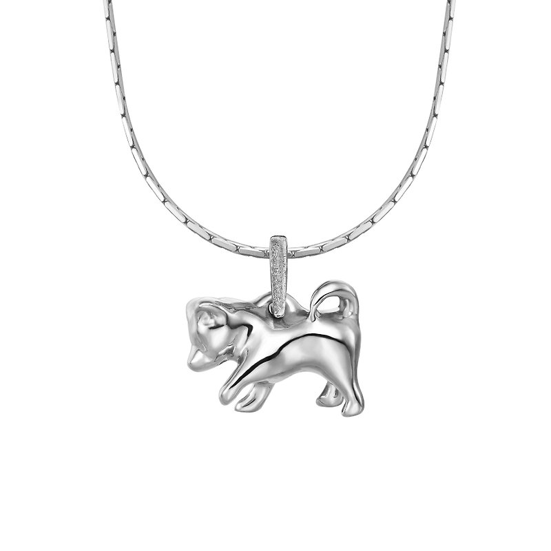 Puppy Philosophy -  the curios furry thing 925silver pendant - สร้อยคอ - โลหะ สีเงิน