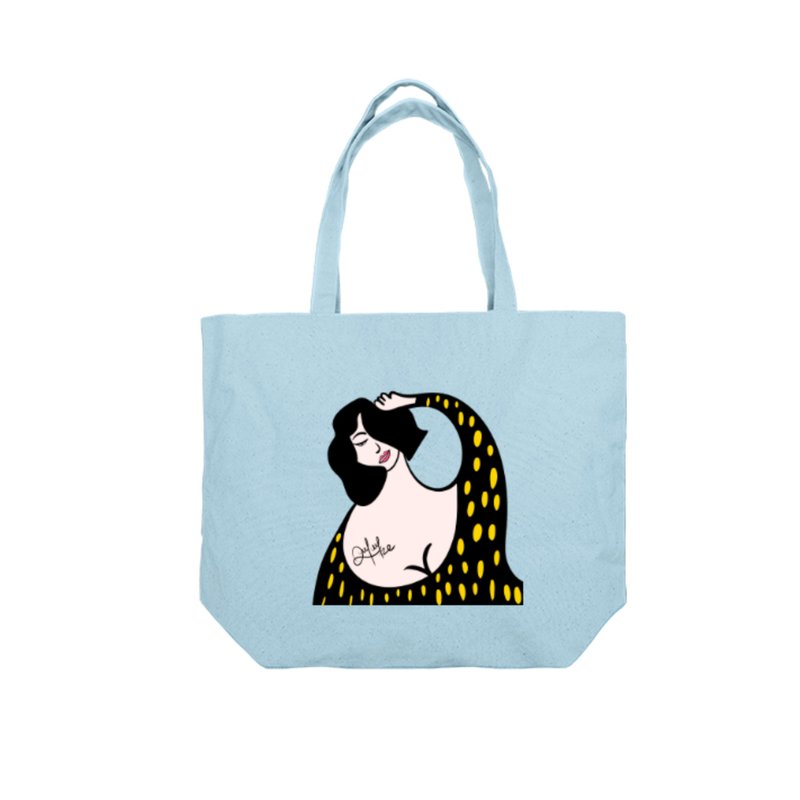 Pretty girl's all-purpose canvas bag - Handbags & Totes - Cotton & Hemp Blue