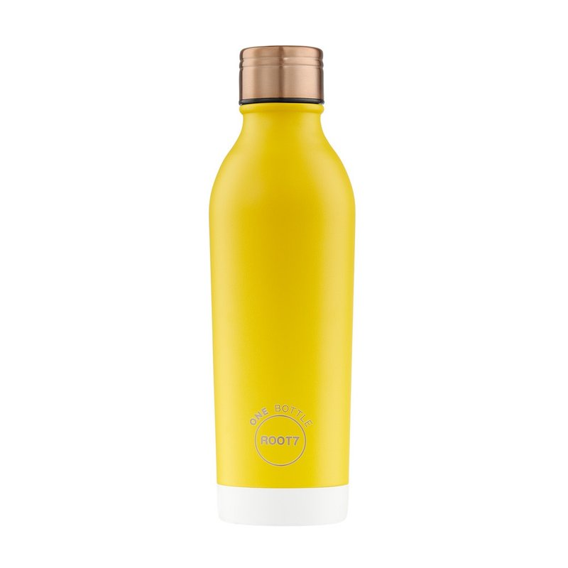 【英國Root7】霧黃不鏽鋼隨行保溫杯-500ml - 水瓶/水壺 - 不鏽鋼 多色