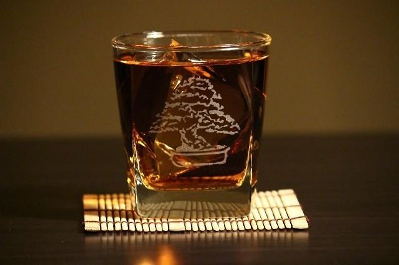 黒松盆栽・模様木 ロックグラス - グラス・コップ - ガラス 