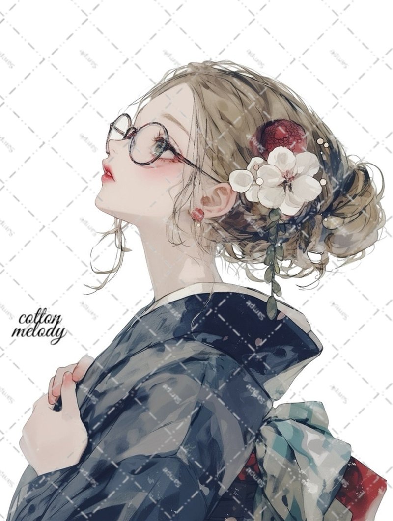 original sticker no.7212 人物ステッカー オリジナルステッカー 人物ステッカー 女の子ステッカー オリジナル人物ステッカー - 貼紙 - 紙 