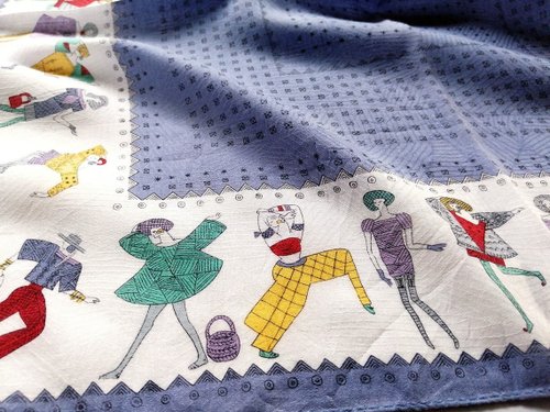 E.T. ハンカチ　ヴィンテージ Per Spook Paris ヴィンテージハンカチ ファッションスケッチ