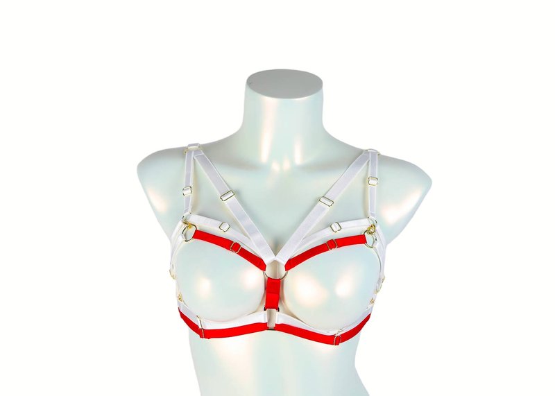 Inari Harness Top white and red - อื่นๆ - วัสดุอื่นๆ ขาว