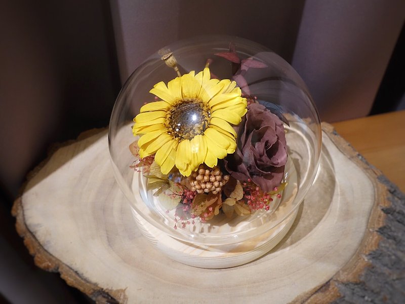 eternal flower glass cover sunshine - Dried Flowers & Bouquets - Plants & Flowers Yellow