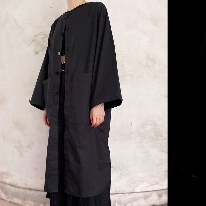 時空重疊長襯衫 - 其他 - 其他人造纖維 黑色