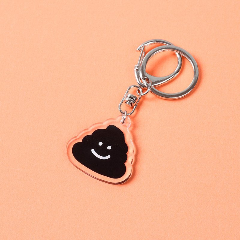 開心 大便 吊飾 壓克力 鑰匙圈 - 鑰匙圈/鑰匙包 - 壓克力 白色