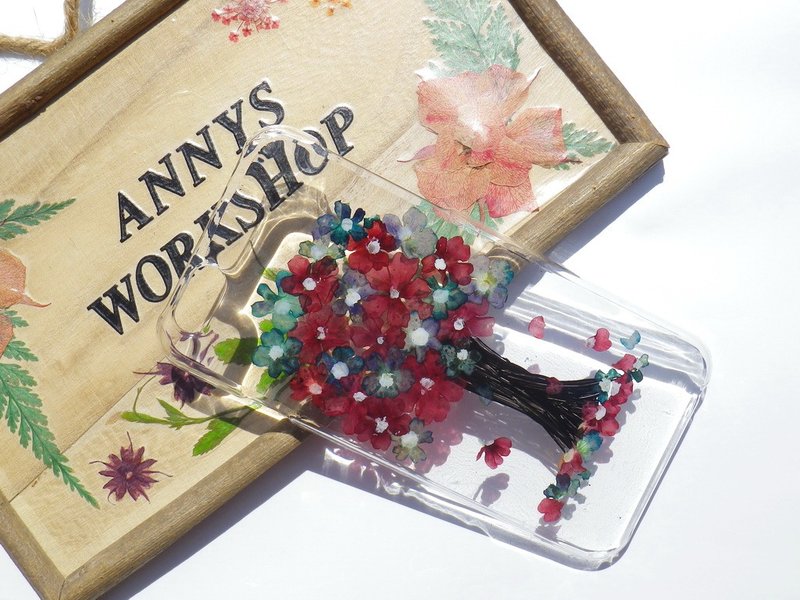 Anny's workshop hand-made pressed flower phone case for iphone6 ​​and 6S, Verbena - เคส/ซองมือถือ - พลาสติก 