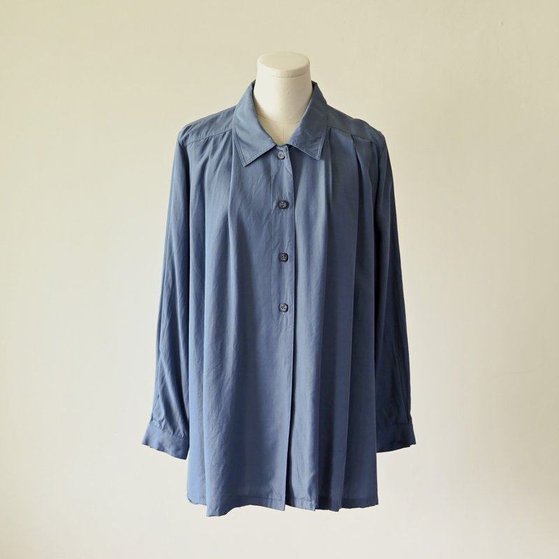 【NaSuBi Vintage】經典版型純色古著襯衫 - 女襯衫 - 其他人造纖維 