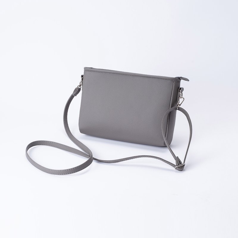 Lightweight crossbody bag dark gray - Messenger Bags & Sling Bags - Faux Leather Gray