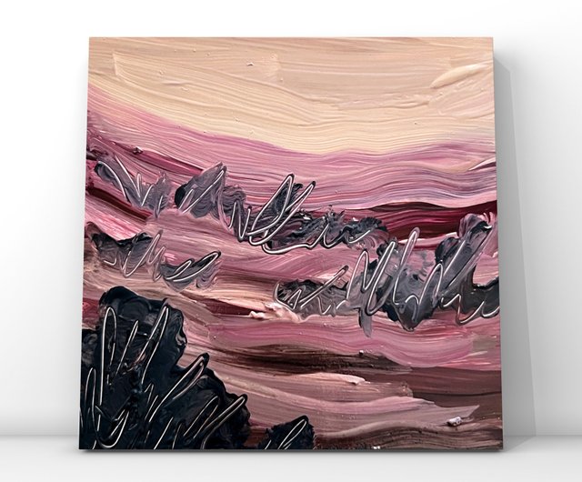 油絵 絵画 【ピンクの夕焼け】 Markorop - 原画 油絵 黄昏の刻