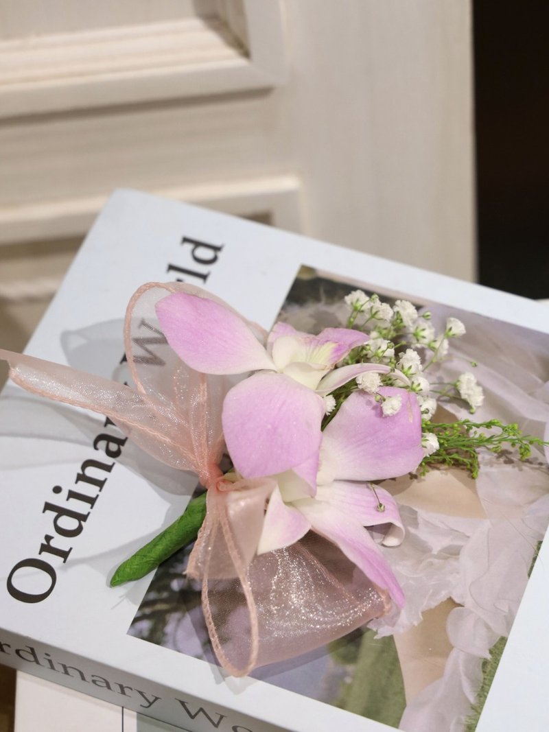 Fresh Flower Corsage Orchid Corsage Bridal Corsage Ceremony Corsage - Corsages - Plants & Flowers Pink