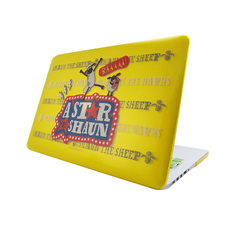 笑笑羊正版授權(Shaun The Sheep)-Macbook水晶殼：【Super star】（黃）《Macbook 12吋/ Air 11.6吋 專用》 - 平板/電腦保護殼/保護貼 - 塑膠 黃色