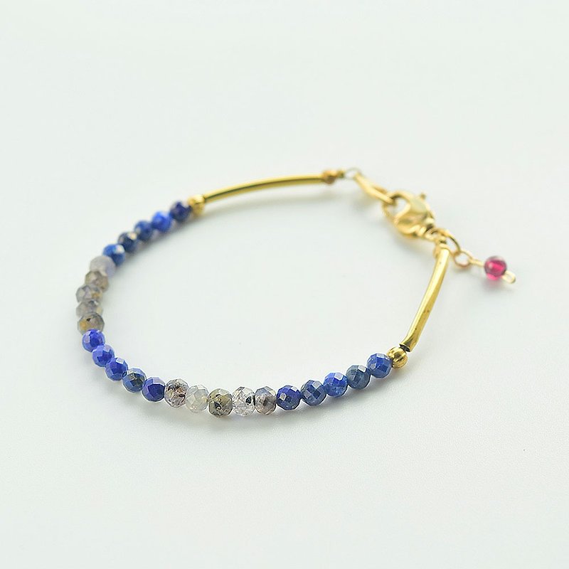 [Sisters] lapis lazuli sky · · labradorite red Stone bracelet - Bracelets - Semi-Precious Stones Blue