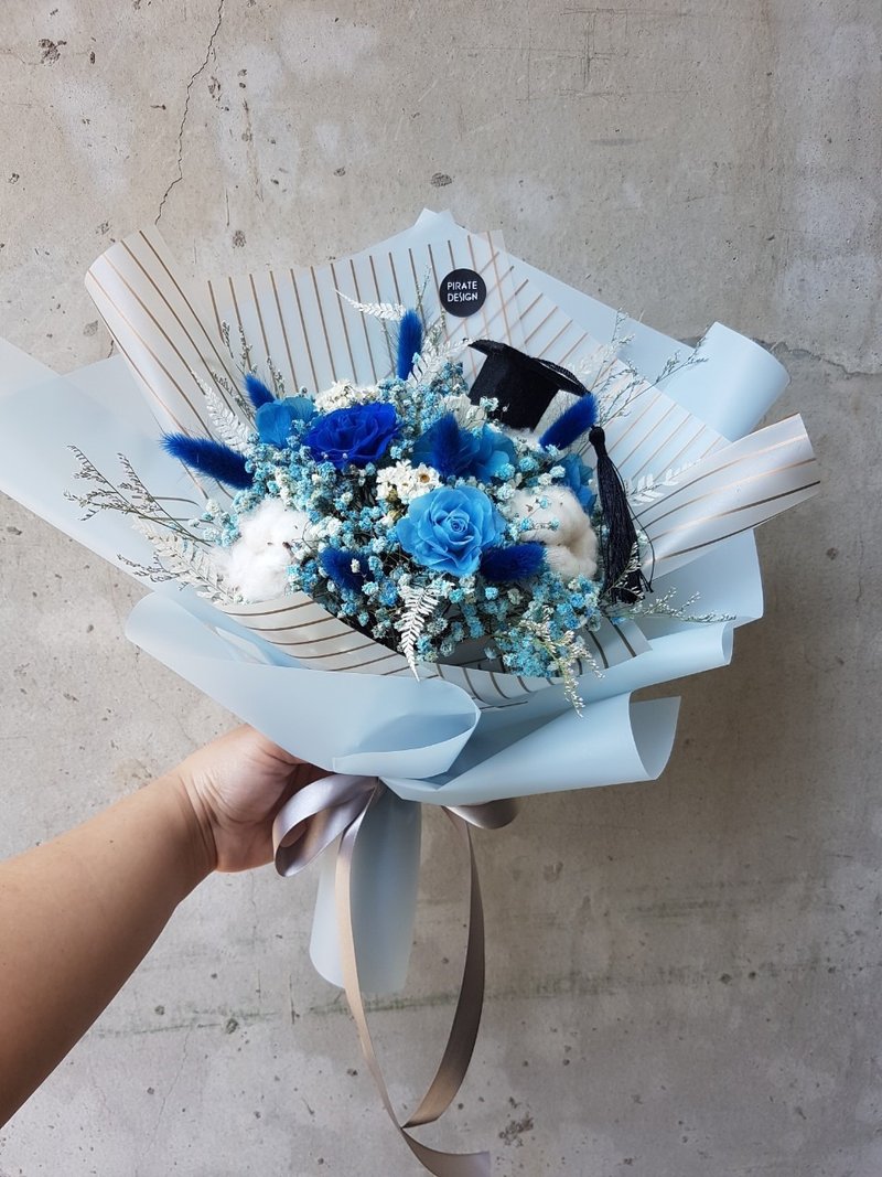 海藏設計│海洋藍。藍玫瑰乾燥花束/不凋花/永生花 - 乾燥花/永生花 - 植物．花 藍色