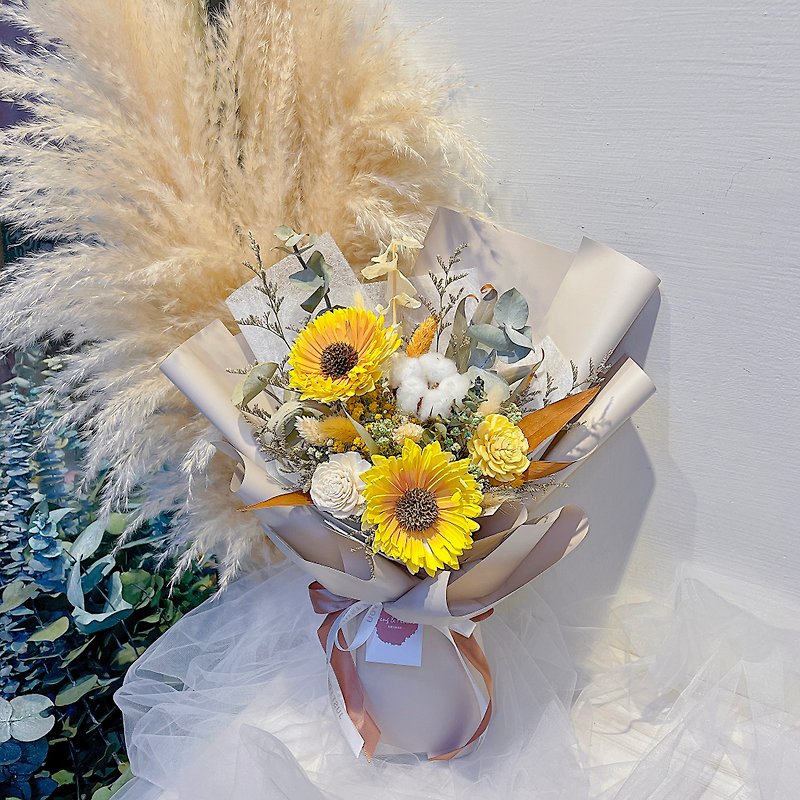 FengFlower[Sunflower Dry Bouquet] Valentine's Day Bouquet/Birthday Bouquet - ช่อดอกไม้แห้ง - พืช/ดอกไม้ 