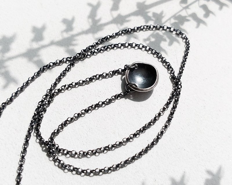 Simple Life 925 Silver Clavicle Necklace / Ag No. 049 - สร้อยคอ - โลหะ สีเทา