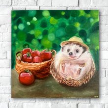 絵画　お目めグリーンちゃん ヒロちゃん | 港の見える丘公園 39×30cm 先に投稿した絵に加筆