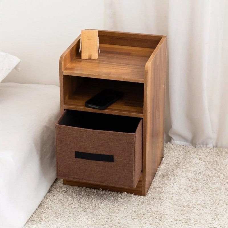 Japanese cloth drawer bedside table bedside table storage cabinet storage cabinet sofa cabinet storage rack bedside table - Other Furniture - Wood 