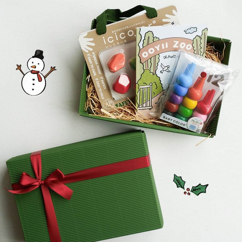 Christmas Gift Set Selected Drawing Set AOZORA Children's Safety Crayons + Drawing Book (With Carrying Bag) - ของเล่นเด็ก - สี หลากหลายสี