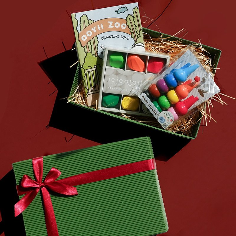 聖誕禮物組合 精選畫畫組 AOZORA 兒童安全蠟筆+畫本 (附提袋) - 寶寶/兒童玩具/玩偶 - 顏料 多色