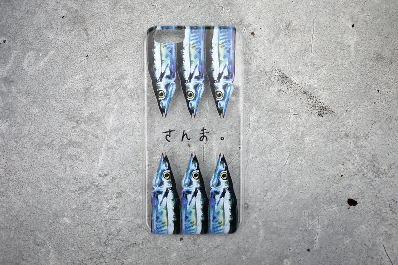 秋刀魚透明手機殼 - 手機殼/手機套 - 壓克力 白色