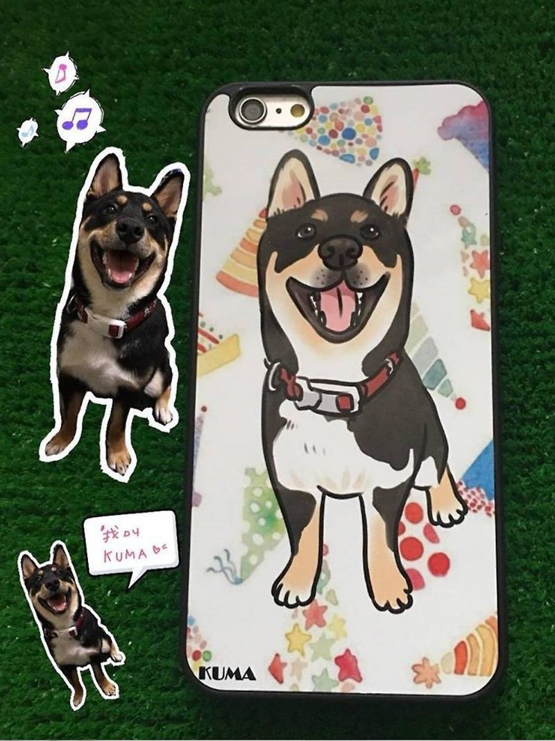 [Free shipping] pet crayon hand-painted shell Q version draw your commemorative gift - Phone Cases - Other Materials 