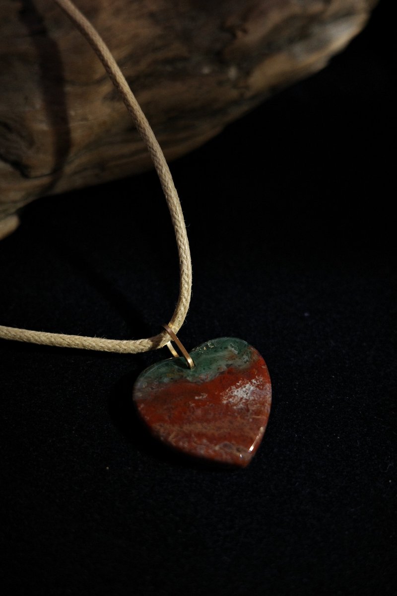 Aquatic agate jade pendant love necklace - สร้อยคอ - เครื่องประดับพลอย สีเขียว