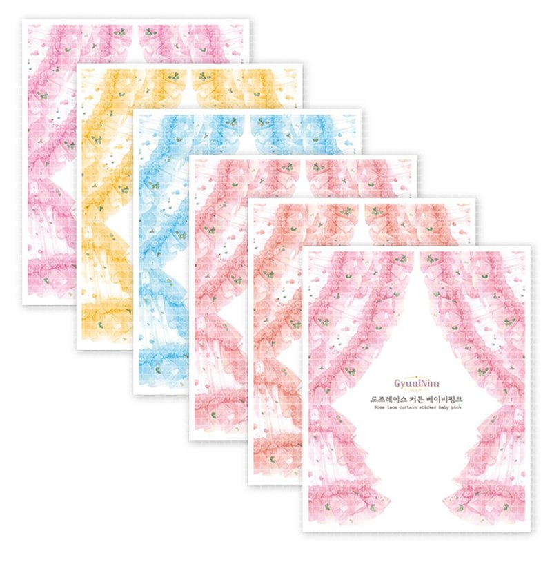 Rose lace curtain sticker(A type) - 便條紙/便利貼 - 紙 