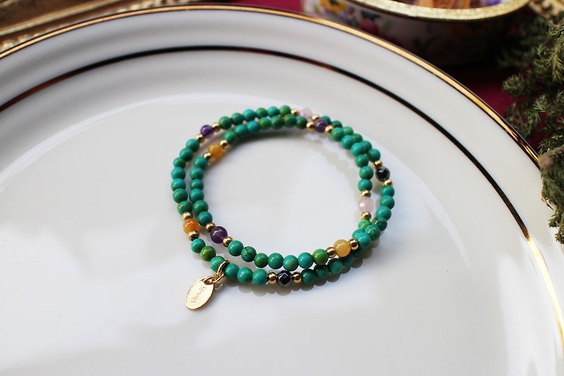 <Slow temperature natural stone series>C1063 turquoise bracelet - สร้อยข้อมือ - เครื่องเพชรพลอย 
