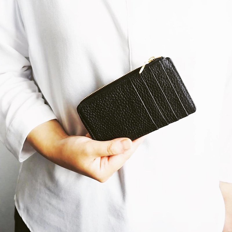 fragment wallet BLACK - กระเป๋าสตางค์ - หนังแท้ สีดำ