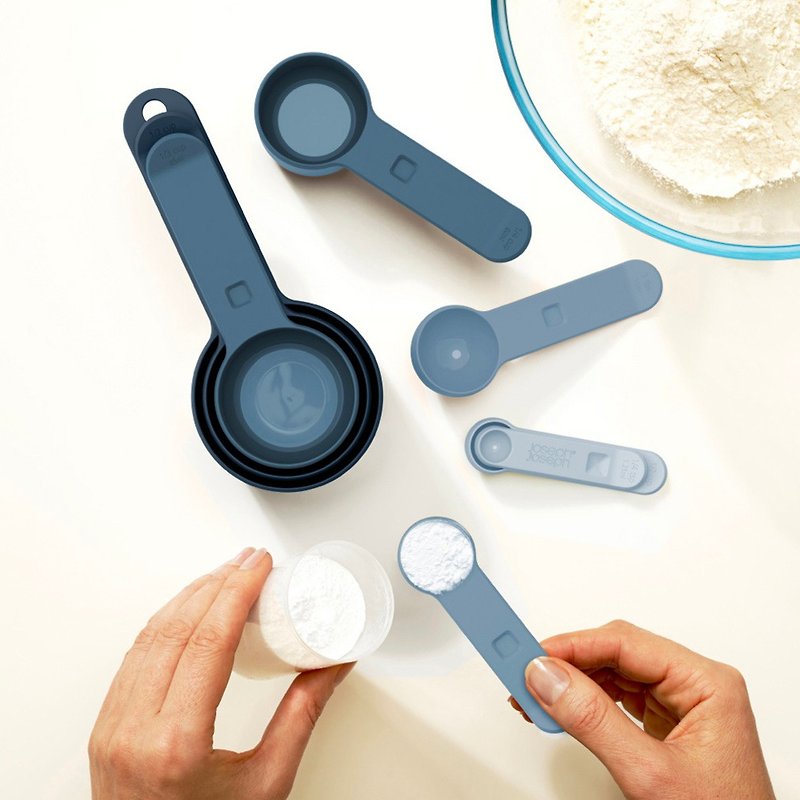 【Green Life】Joseph Joseph Measuring Spoon Set of Eight (Sky Blue) - Cookware - Rubber Blue
