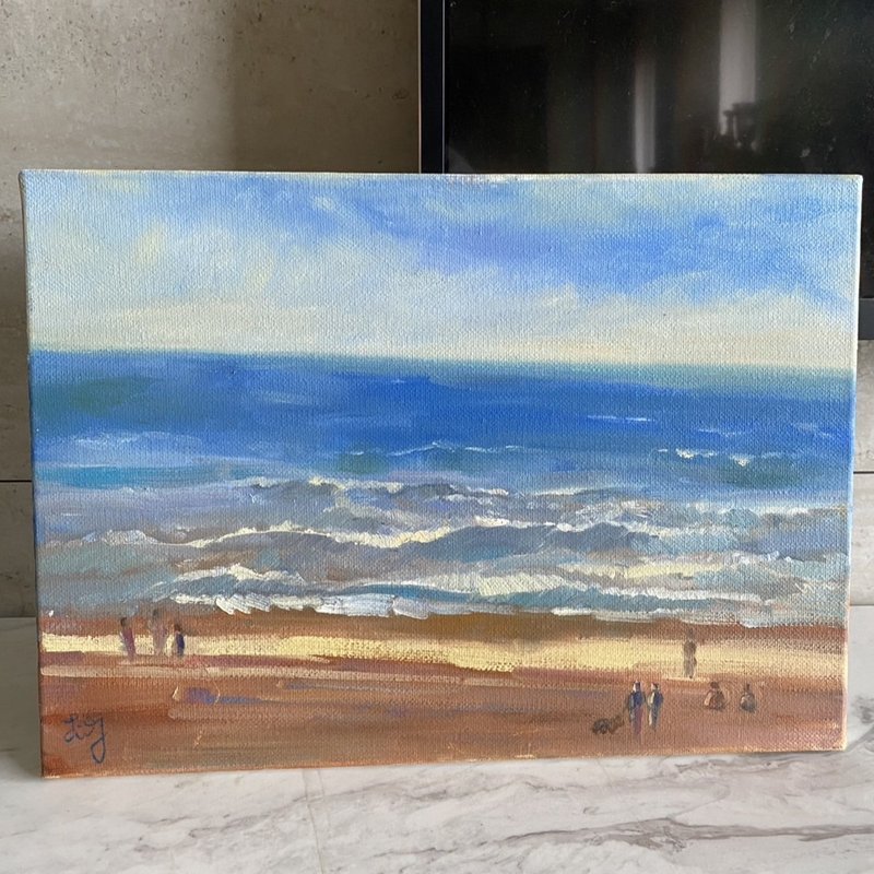 海風午後 - 海景油畫 手繪原作 靜心療癒掛畫 - 海報/掛畫/掛布 - 棉．麻 